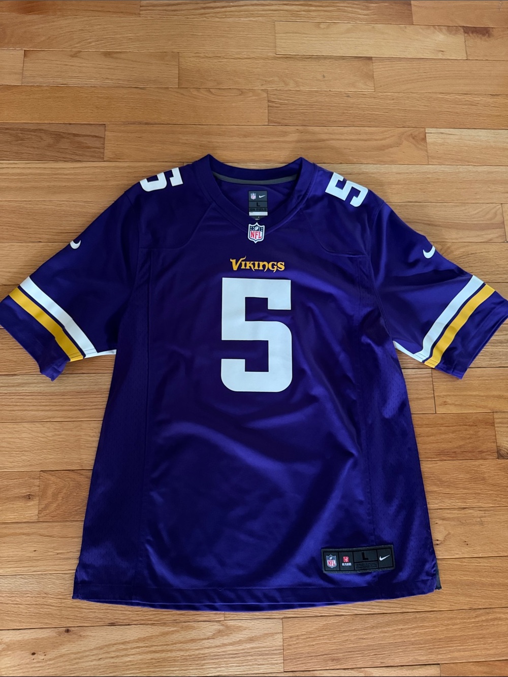 Nike Purple Vikings #5 Teddy Bridgewater Football Jersey